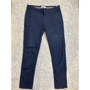 Zara Womens Dress Pants 32‎ x 28 Blue Navy Tapered Leg High Rise Flat